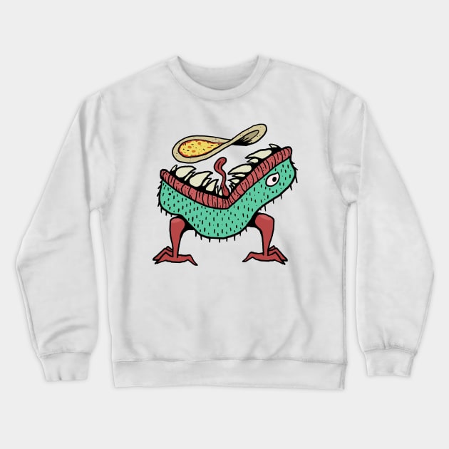 Pizza Monster Crewneck Sweatshirt by Voxglove